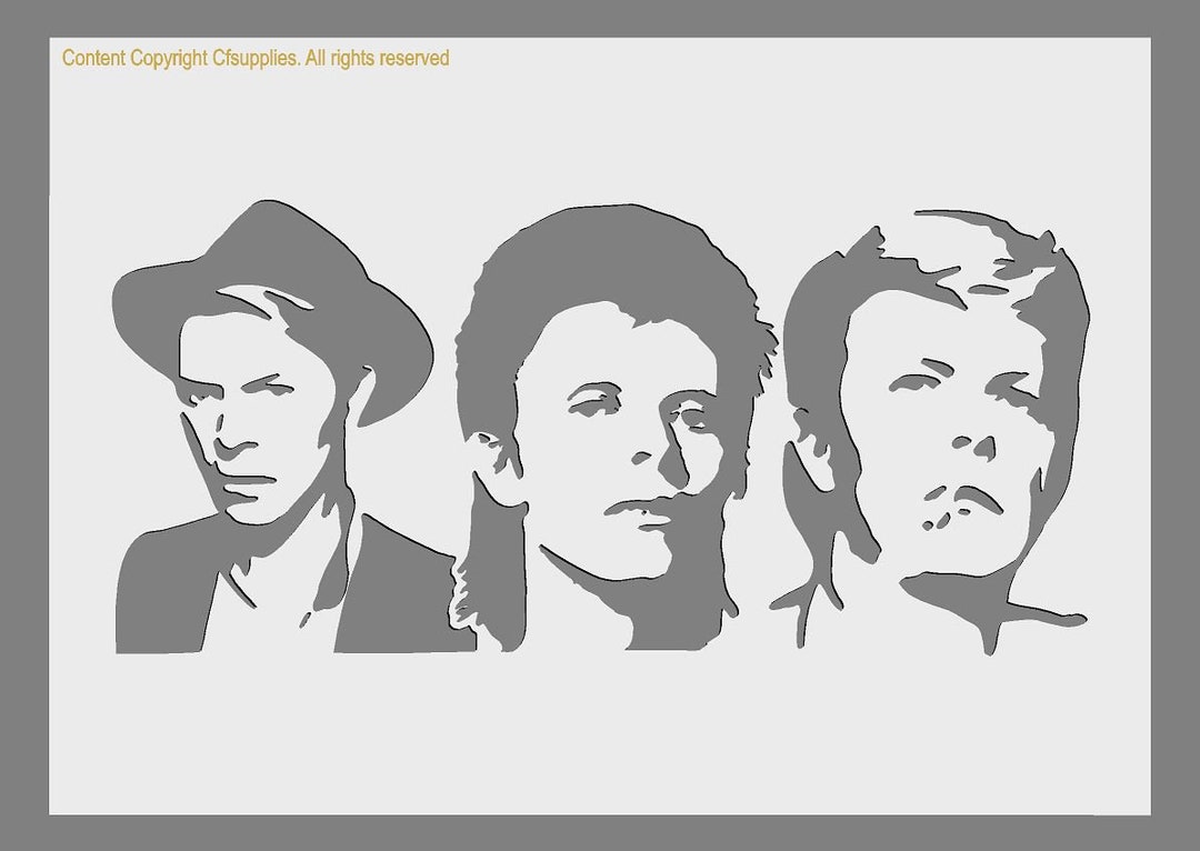 David Bowie Trilogy Mylar Stencil in A3/A4 Sheet Sizes Thicker - Etsy