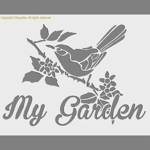 ヴィンテージ フレンチ ステンシル | My Garden | 壁、布地、家具用のシャビーシック ペイント ステンシル、再利用可能、洗える A4/A3 ステンシル サイズ (276)