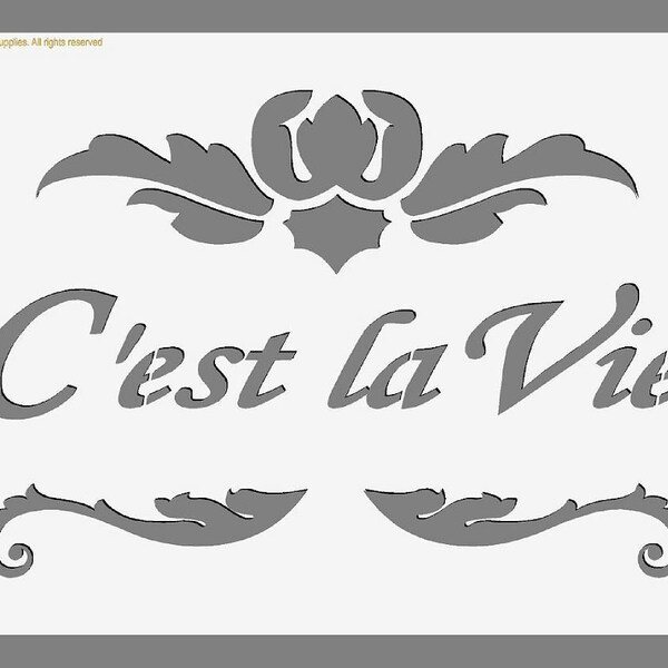 C'est la Vie Shabby Chic French Vintage Mylar Stencils in A3/A4/A5 sheet sizes (#24) 190 micron Paint Airbrush Decor wall art chic plastic