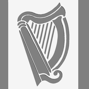 Irish Harp Stencil  in A3/A4/A5 sheet sizes  | Thicker 190 micron | reusablePainting Airbrush Decor