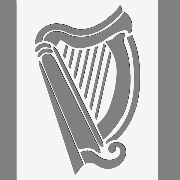 Irish Harp Stencil  in A3/A4/A5 sheet sizes  | Thicker 190 micron | reusablePainting Airbrush Decor