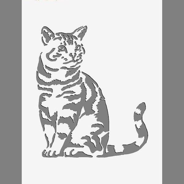 Stolze Katze Mylar Schablonen in A3 / A4 / A5 Blattgrößen 190 Mikron Malerei Airbrush Decor Wiederverwendbare Waschbare Katze Schablone