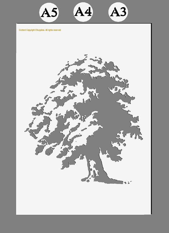 Oak Tree Stencil