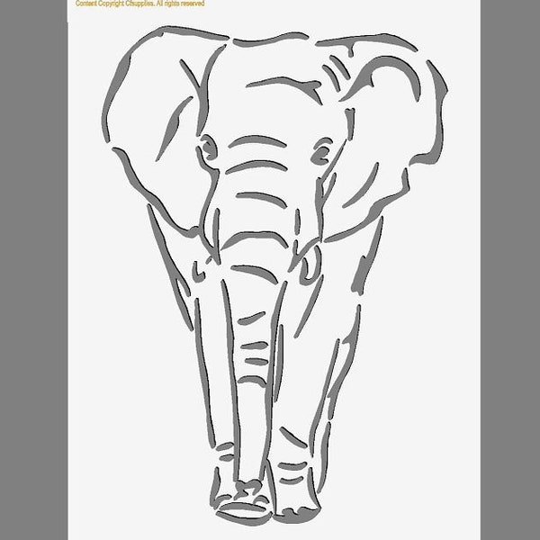 Elephant Stencil Etsy