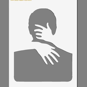 Mylar Stencil Man being embraced in A3/A4/A5 sheet sizes 190 micron Painting Airbrush Decor Wall Art Craft Template,
