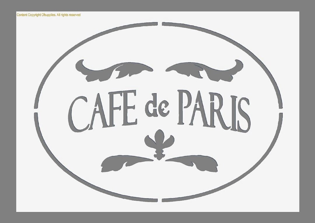 Cafe De Paris Stencil: Shabby Chic French Vintage Decor (A3/A4/A5) - Etsy