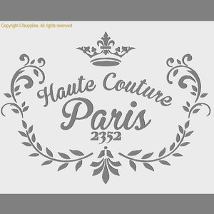 Vintage French Stencil | Haute Couture | Shabby Chic Stencil for Walls, Fabrics, Furniture, Reusable, Washable A4/A3 stencil sizes (270)