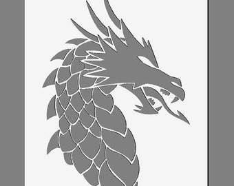 ドラゴンヘッドステンシル：再利用可能な190ミクロンポリエステル、A3