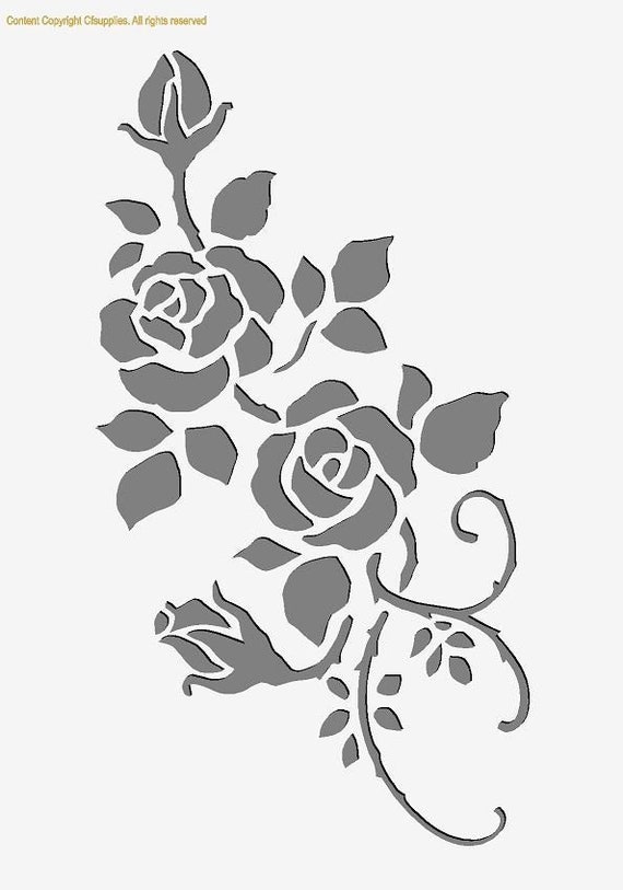 Rosas / Plantilla francesa vintage / Plantilla de pintura Shabby