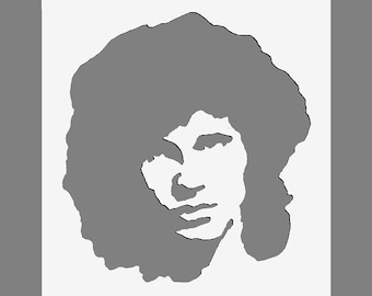 Plantilla de Jim Morrison: Mylar reutilizable, pintura y decoración con aerógrafo