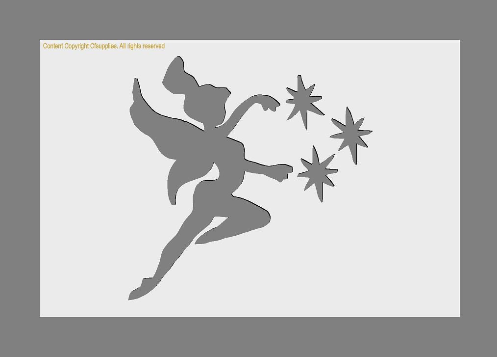 Fairy Tinkerbell Style Stars Stencil Guide Template Mylar 3 Sizes Art Reusable 
