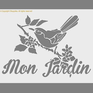 Vintage French Stencil | Mon Jardin | Shabby Chic Paint Stencil for Walls, Fabrics, Furniture, Reusable, Washable A4/A3 stencil sizes (276)