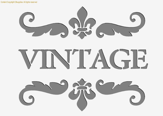 Stencil, formato A3, in stile Shabby Chic francese, tessuto