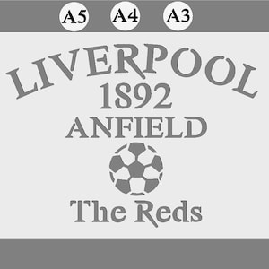 Any Football Club Mylar Plastic Stencil  in A3/A4/A5 sheet sizes Thicker 190 micron reusable Painting Airbrush Decor Wall Art  Craft