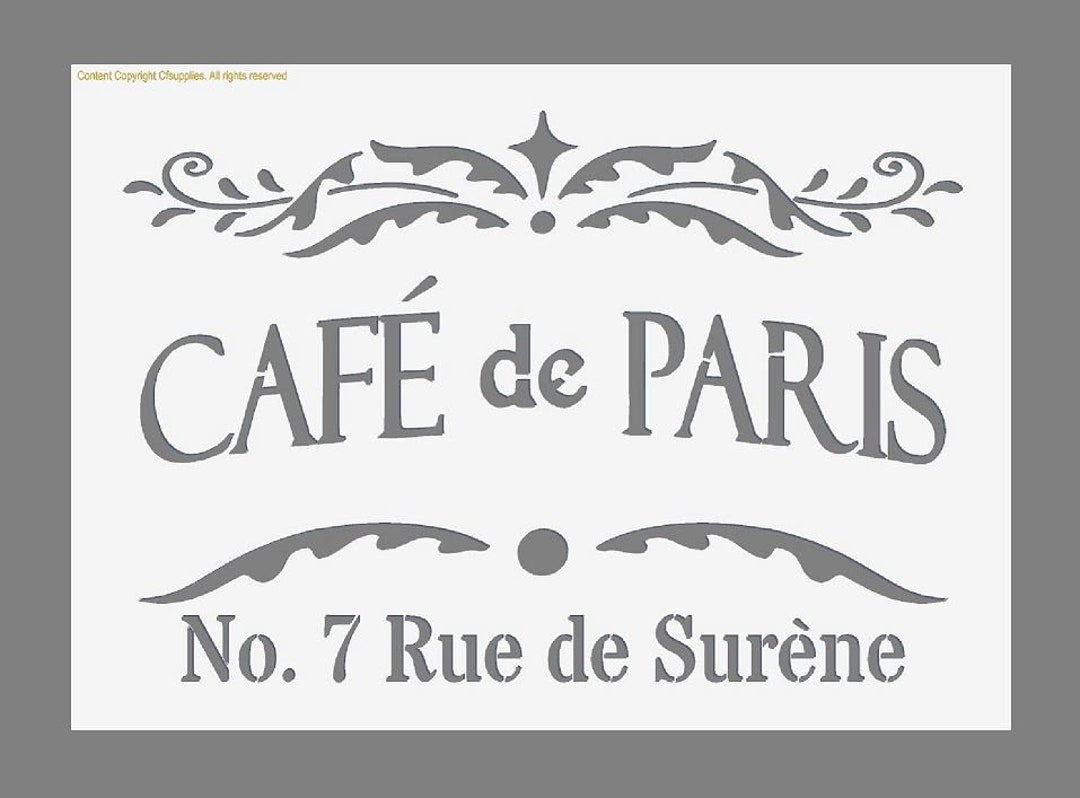 Cafe De Paris Stencil: Shabby Chic French Vintage Decor - Etsy