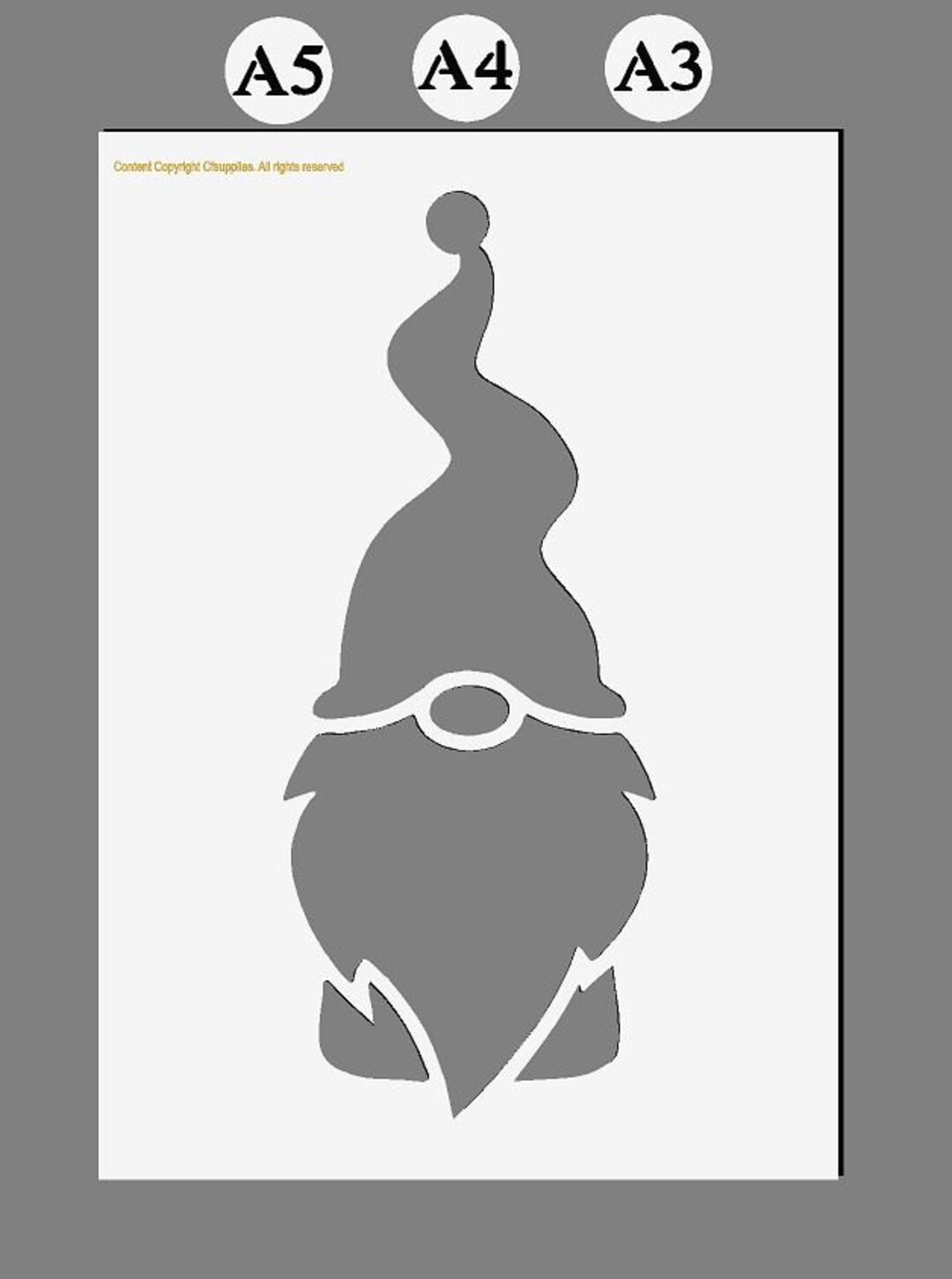 Gnome, Gonk, Christmas, Santa Claus, Mylar Stencils in A3/A4/A5 Sheet ...
