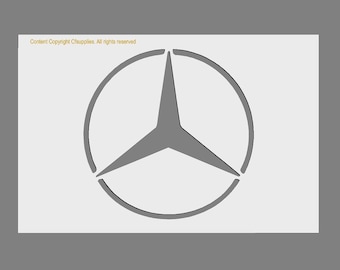 Mercedes logo Mylar Stencil  in A3/A4/A5 sheet sizes Thicker 190 micron reusablePainting Airbrush Decor