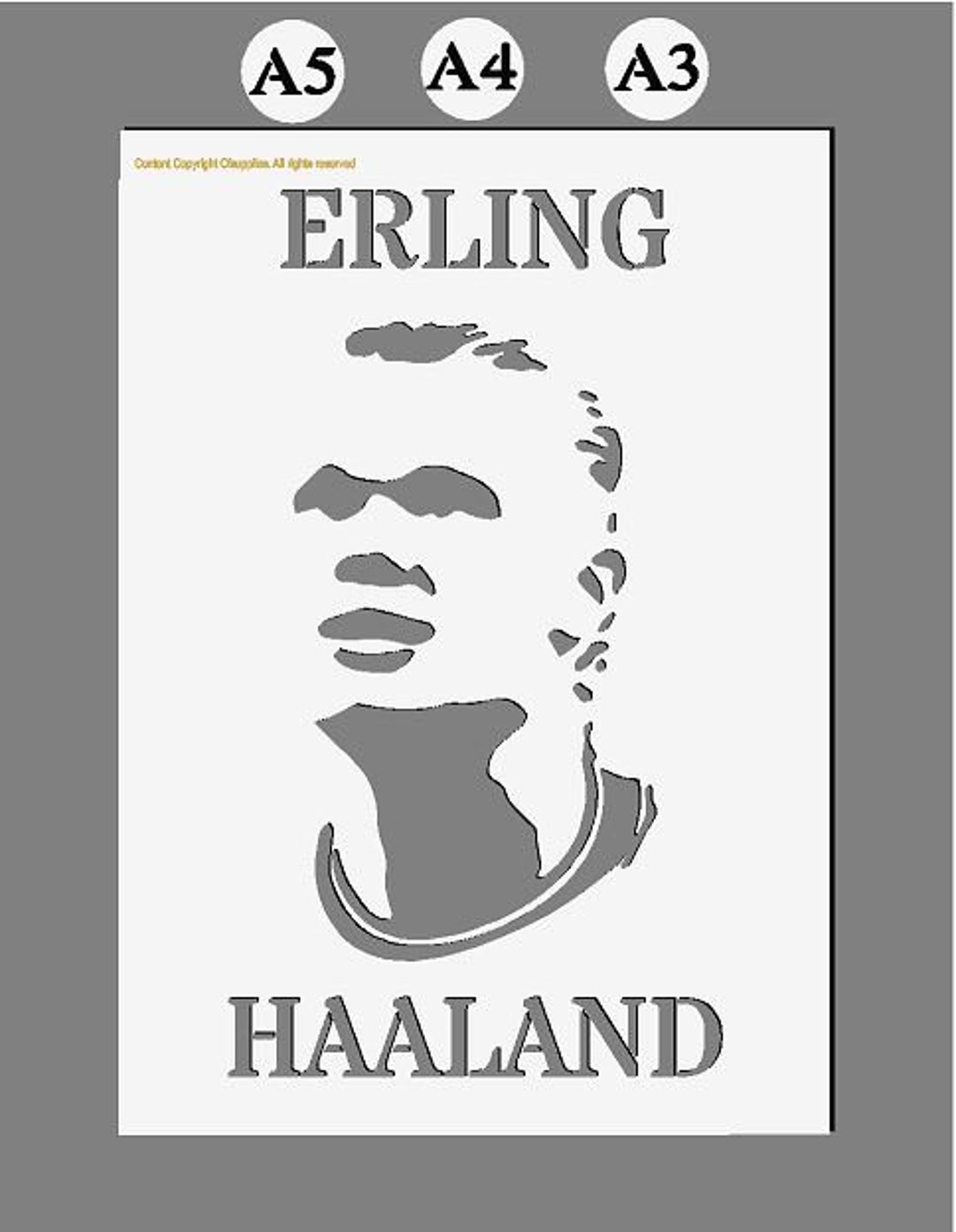 Erling Haaland Stencil Man City & Norway Footballer in A3/A4/A5 Sheet