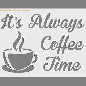 Vintage French Stencil | Coffee Time | Shabby Chic Stencil for Walls, Fabrics, Furniture, Reusable, Washable A4/A3 stencil sizes (271)