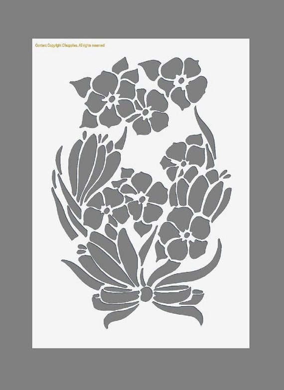 A5 Stencil Shabby Chic, French, Furniture, Fabric, Glass, Reusable Mylar (77