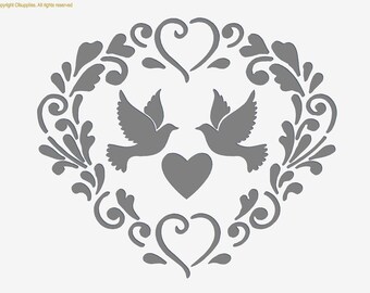 Stencil con cornice vintage, riutilizzabile, fai da te, in Mylar
