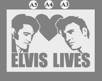 Plantilla de Elvis Presley: Decoración Pop Art reutilizable (A3/A4/A5)