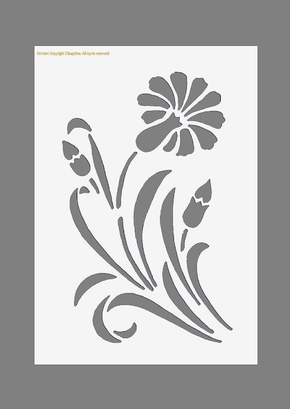 Shabby Chic French Vintage Floral Stencils in A3/A4/A5 Sheet Sizes