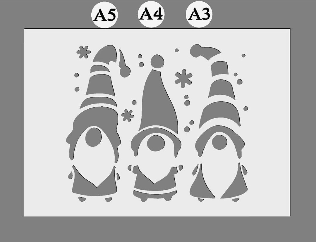 Christmas Gnome, Gonk, Mylar Stencils in A3/A4/A5 Sheet Sizes 190 ...