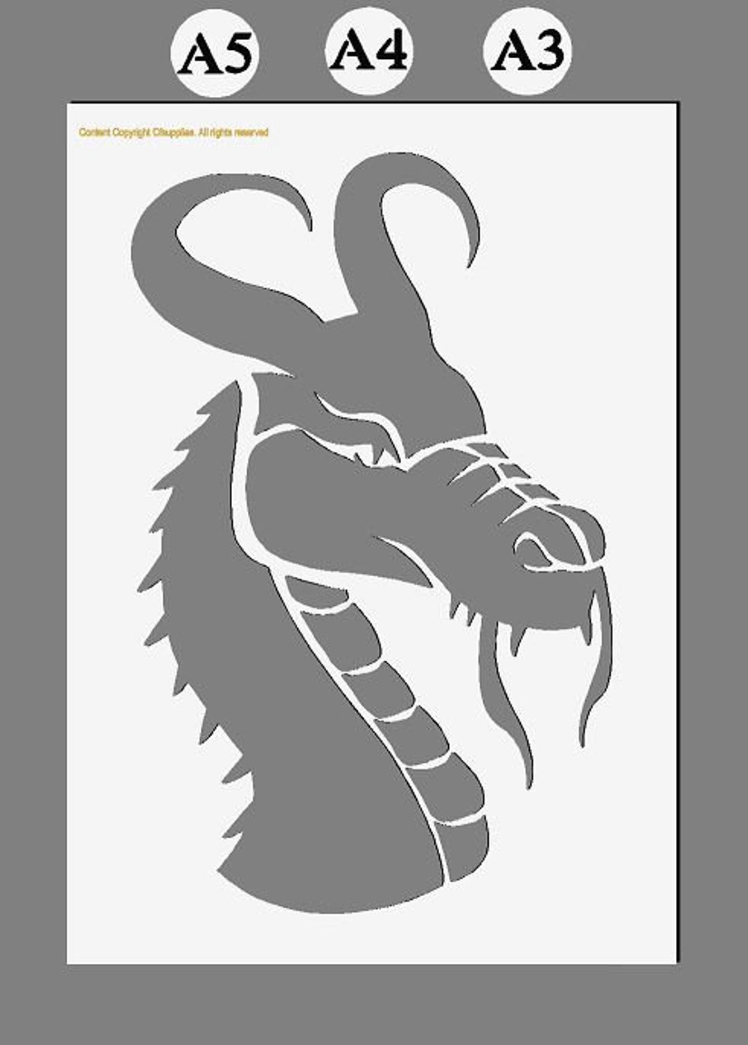 Dragon Head Stencil in A3/A4 Sheet Sizes Thicker 190 Micron Reusable