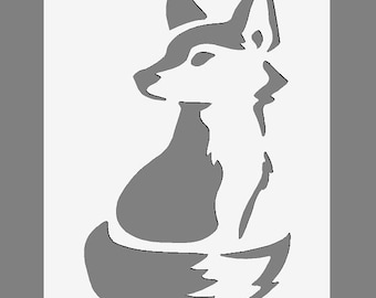 Cute Fox Mylar Plastic Stencil  in A3/A4/A5 sheet sizes Thicker 190/250 micron Wall Cookie DIY Craft reusable Template