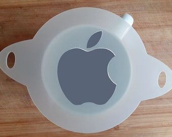 Mylar Stencil  'Apple Logo' Cookie, Cake, Coffee Duster Stencil, Face paint, Tattoo, 190 micron reusable Painting Craft Stencil Food Safe