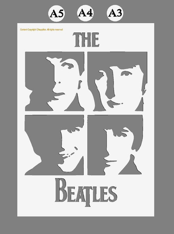 The Beatles Mylar Stencil: John, Paul, George, Ringo - Reusable