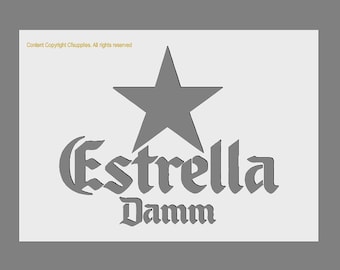 Estrella Damm Beer Logo Stencil: Reusable 190 Micron Polyester