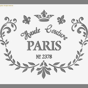 Vintage French Stencil | Shabby Chic Paint Stencil for Walls, Fabrics, Furniture, Reusable, Washable A5/A4/A3 stencil sizes (59)