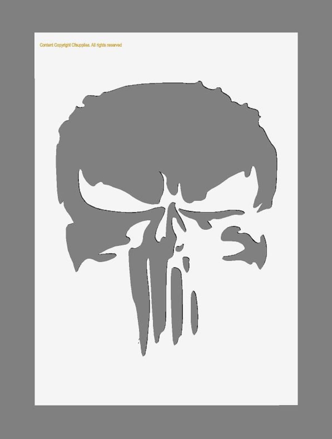 The Punisher Marvel Theme Polyester Stencils in A3/A4/A5 Sheet Sizes ...