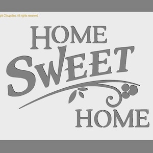 Home Sweet Home Vintage French Stencil | Shabby Chic Paint Stencil for Walls, Fabrics, Furniture, Reusable, Washable A5/A4/A3 stencils (259)