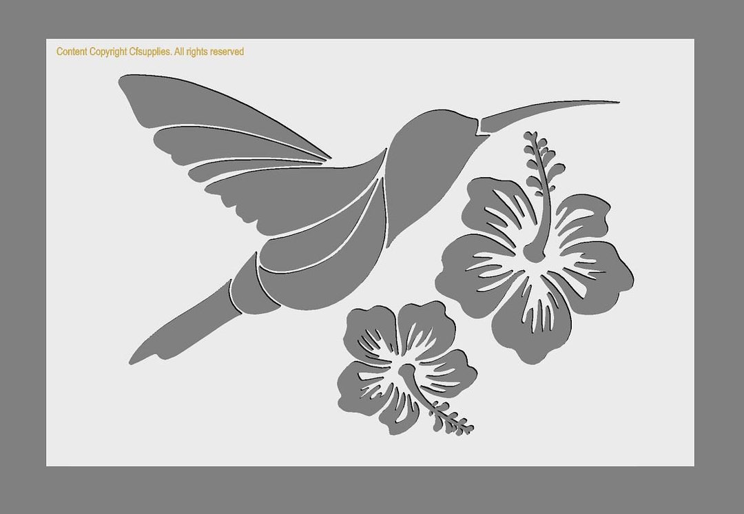 Hummingbird Stencil: Reusable Mylar, Wall Art Decor (A3/A4/A5) - Etsy