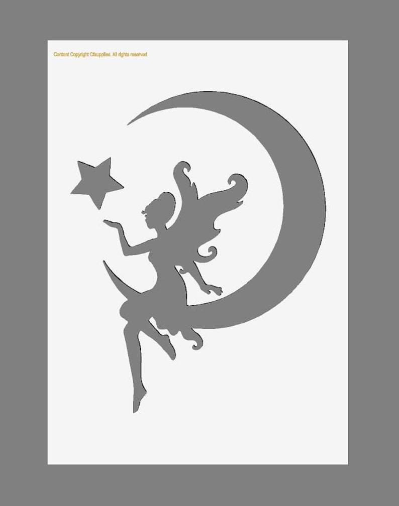 Moon Fairy Stencil Mylar Stencil for Walls Fabrics - Etsy