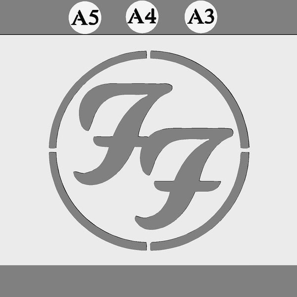El logotipo de Foo Fighters Mylar Stencil ' en tamaños de hoja A3 / A4 / A5 Más grueso 190 micras reutilizable Pintura Aerógrafo Decoración