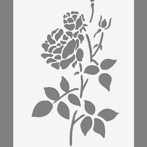 French Flower Stencil | Shabby Chic Paint Stencil for Walls, Fabrics, Furniture, Reusable, Washable A5/A4/A3 stencil sizes 190 micron (F2)