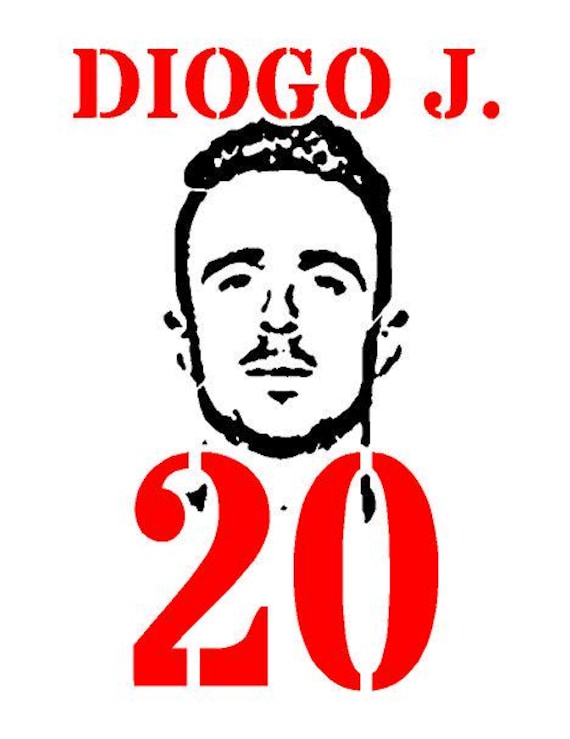 Diogo Jota Memorial Stencil: Liverpool FC Legend, Reusable 190