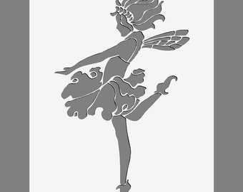 Fairy Stencil | Mylar Stencil for Walls, Fabrics, Furniture, Nurseries, Bedrooms, Reusable, Washable A5/A4/A3 Stencil Sizes 190 micron (4)