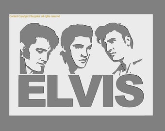 Plantilla de Elvis Presley: reutilizable, 190 micras, para pintar y decorar