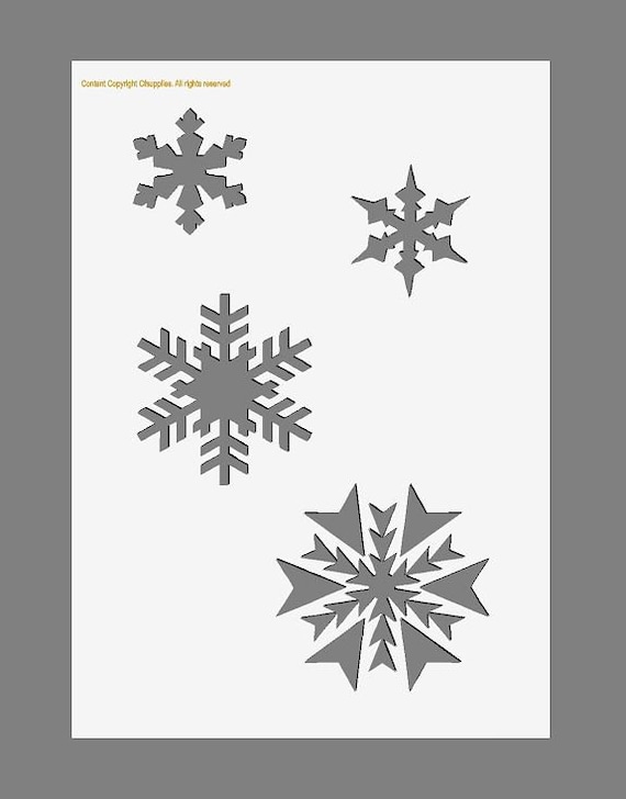 Mylar Stencils Christmas Snowflakes A3/A4/A5 Sheet Sizes Thick 190