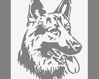 German Shepherd Dog | Mylar Stencils  in A3/A4/A5 sheet sizes | 190 micron Painting Airbrush Decor Wall Furniture Craft Template