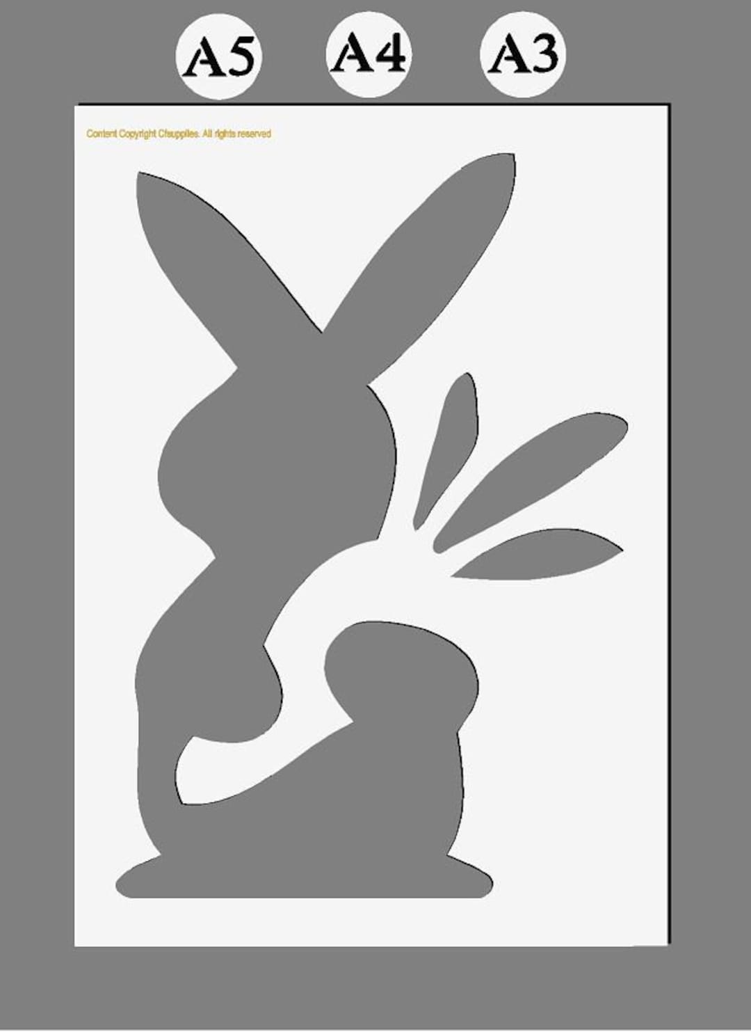 A5 Rabbit Bunny Rabbit Stencil: Reusable Mylar, Craft & Decor (A3/A4/A5) - Etsy