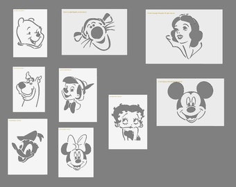 Mylar Stencils  Cartoon characters Stencils Craft Art DIY  Painting Airbrush Art