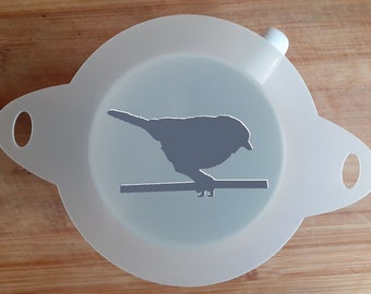 110mm Mylar Stencil  'Bird Stencil' Cookie, Cake, Coffee Duster Stencil, Face paint, 190 micron reusable Painting Craft Stencil Food Safe