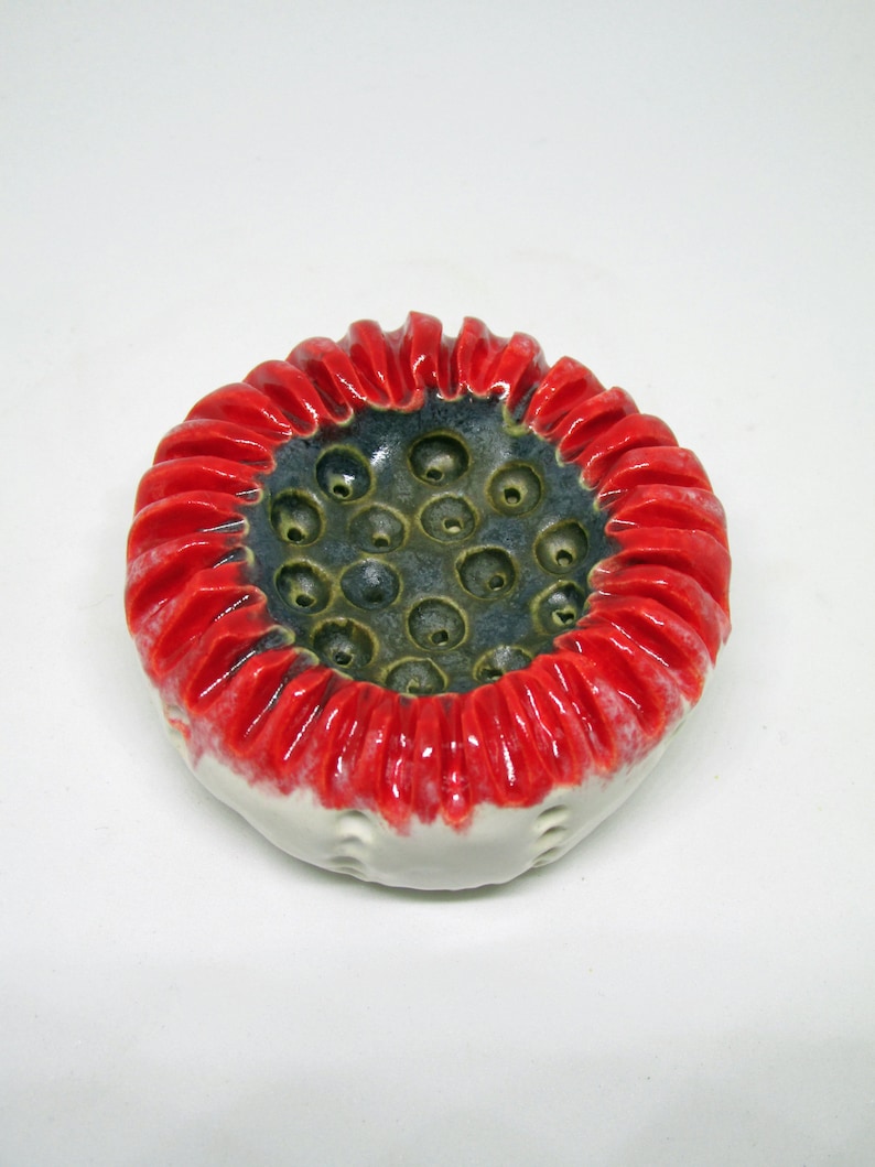 Ceramic fired organic wall piece or paperweight textured I call blueberry and cherries
