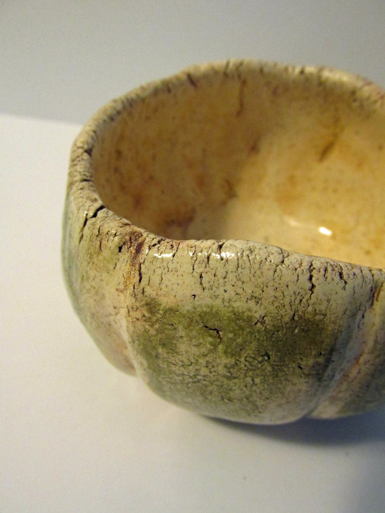Small ceramic fired pumpkin style trinket bowl